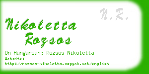 nikoletta rozsos business card